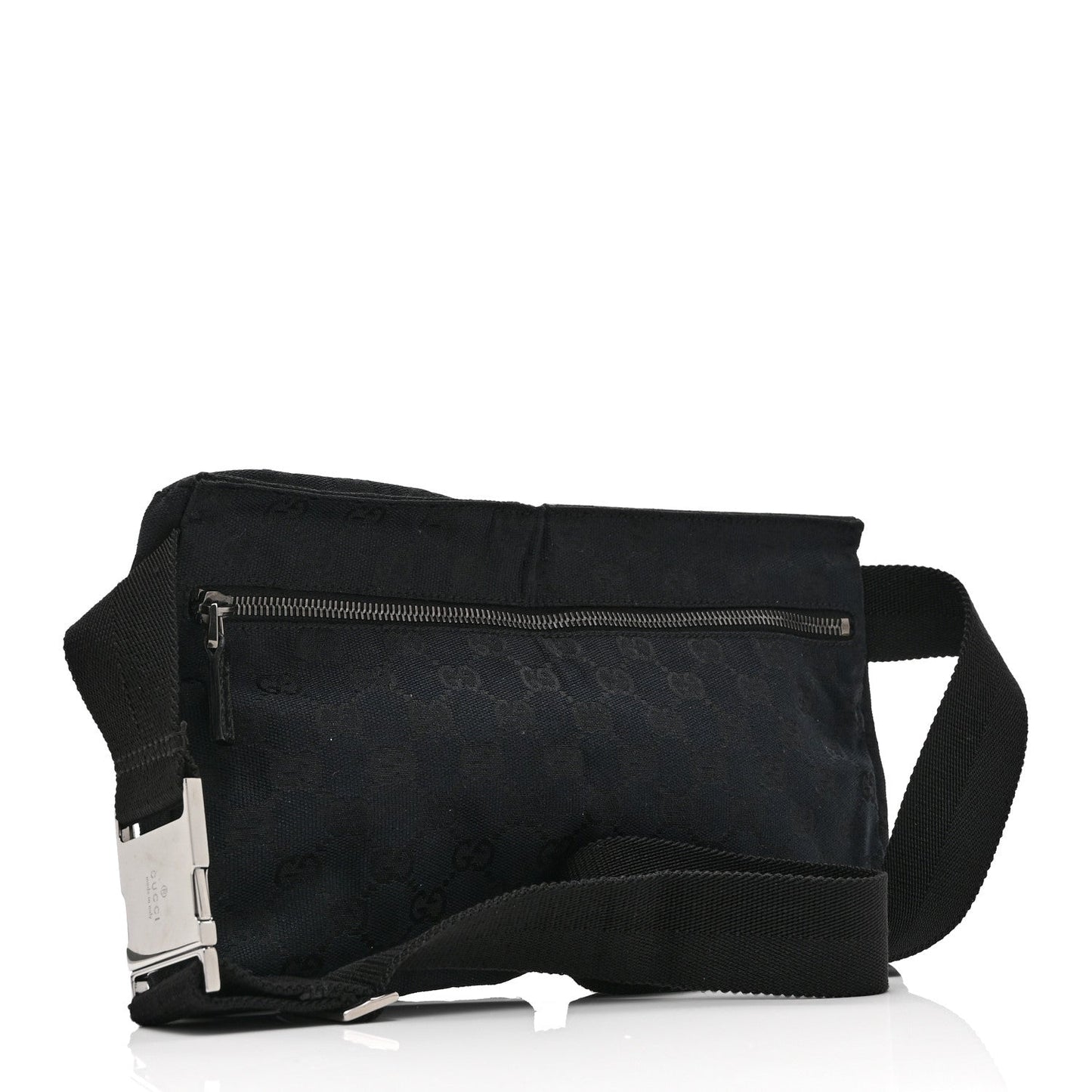 GG Monogram Double Pocket Belt Bag Black