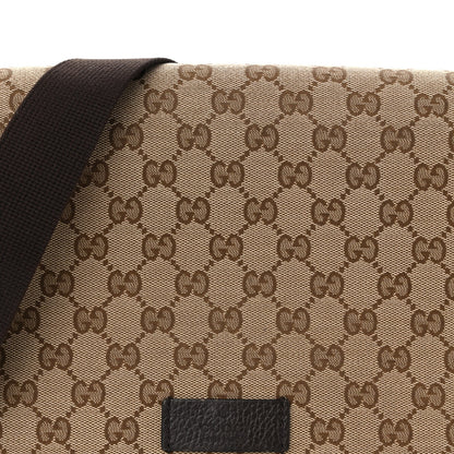 Monogram Flap Messenger Bag Beige Dark Brown