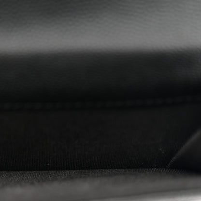 Caviar Quilted Pocket Twins Clutch With Chain Black
