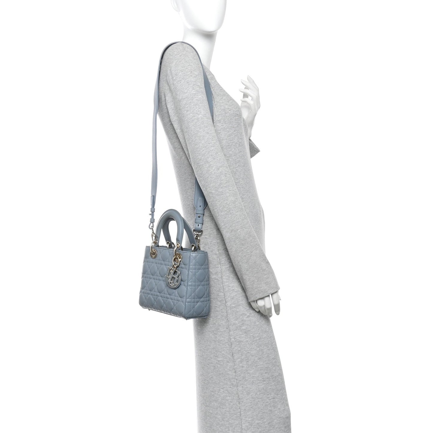 Lambskin Cannage Small My ABCDior Lady Dior Cloud Blue