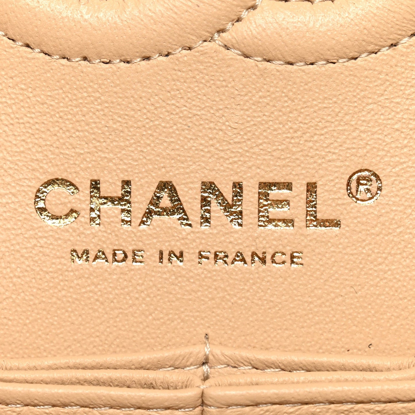 Caviar Quilted Small Double Flap Beige
