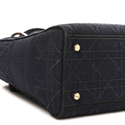 Canvas Embroidered Cannage Medium Lady D-Lite Navy