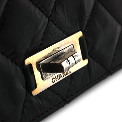 Glazed Calfskin Quilted Rita Top Handle Flap Black