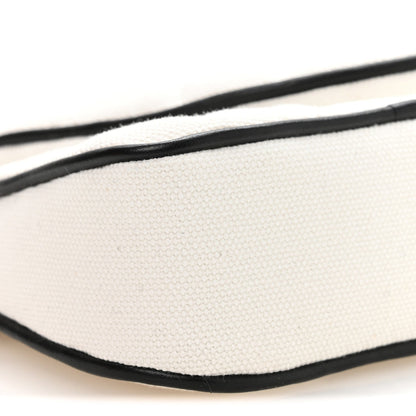 Canvas Calfskin Tennis Racket Mini Bag White Black