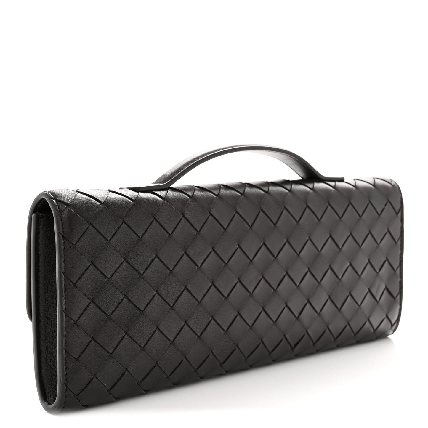 Nappa Intrecciato Long Andiamo Top Handle Clutch Fondant