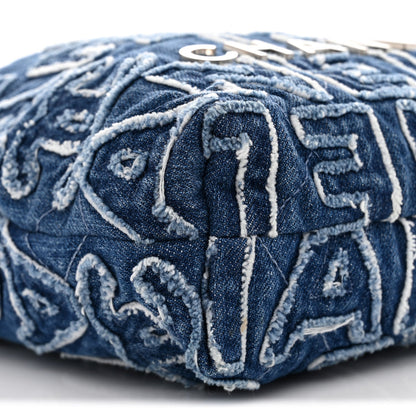 Denim Patchwork Quilted Mini Chanel 22 Blue