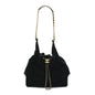Suede Quilted Medium Chanel 25 Handbag Black