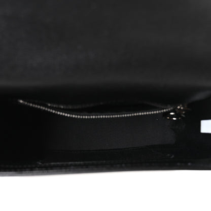 Saffiano Striped Mini Diag Binder Clip Bag Black White Indus