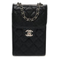 Caviar Quilted Classic Phone Holder Black