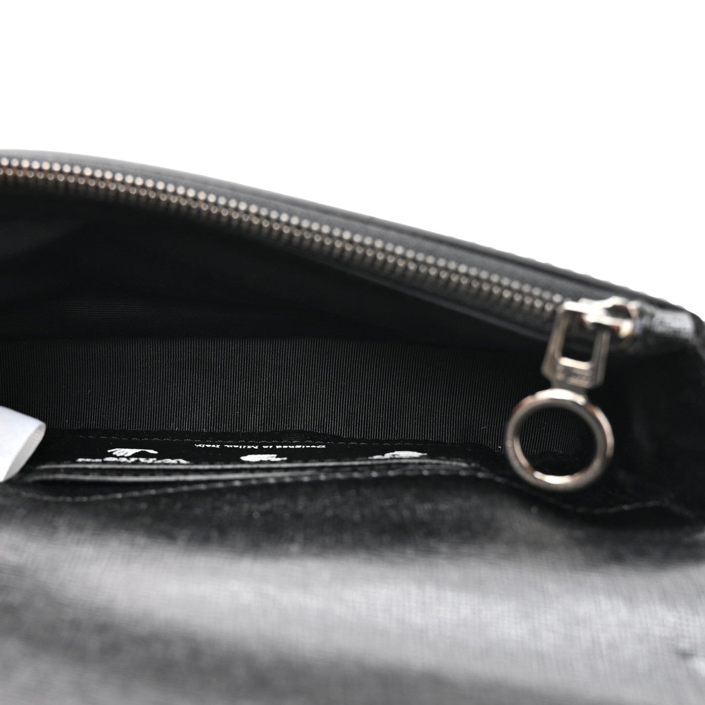 Saffiano Striped Mini Diag Binder Clip Bag Black White Yellow