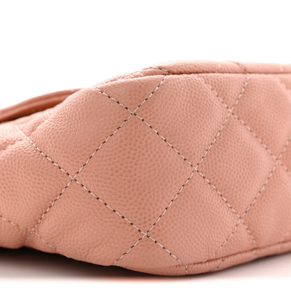 Caviar Quilted Small Wavy CC Hobo Coral
