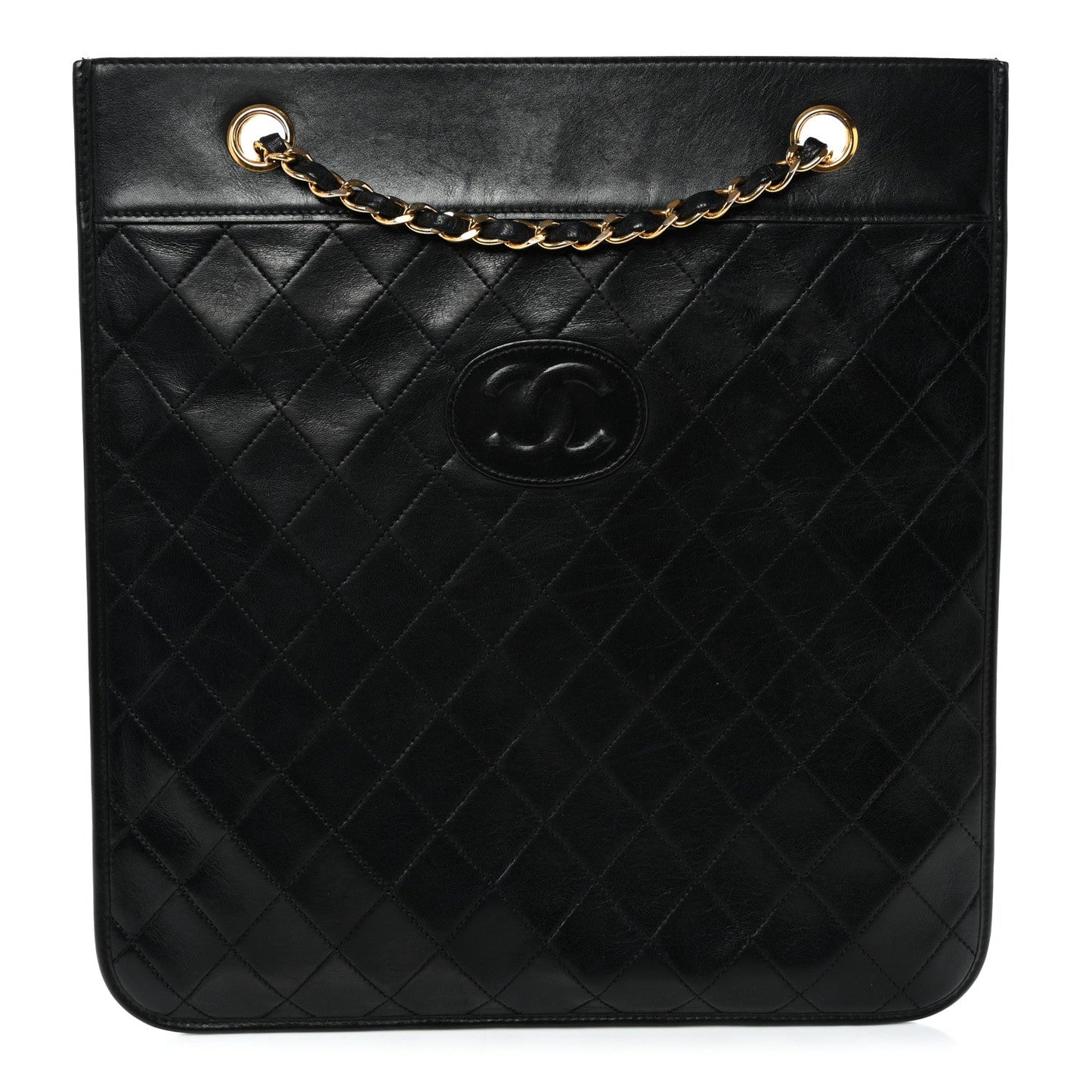 Lambskin Quilted CC Shoulder Bag Black