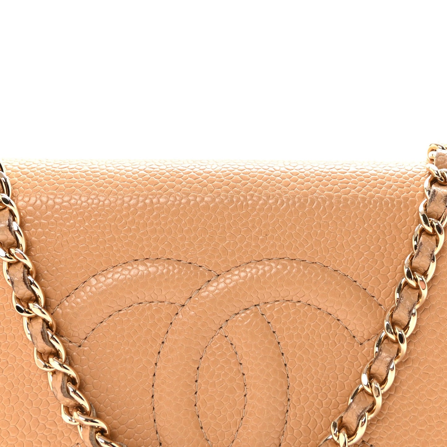 Caviar Timeless CC Wallet on Chain WOC Beige