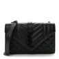 Grain De Poudre Textured Mixed Matelasse Triquilt Small Monogram Monochrome Satchel Black