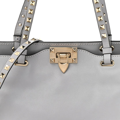 Vitello Small Rockstud Tote Grey