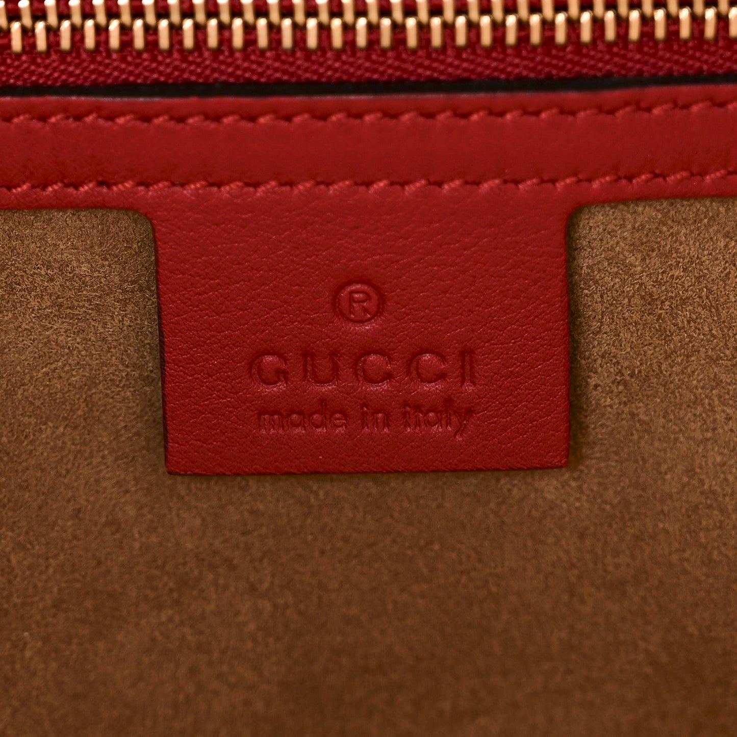 GG Supreme Monogram Calfskin Medium Padlock Top Handle Bag Beige Hibiscus Red New Rosette