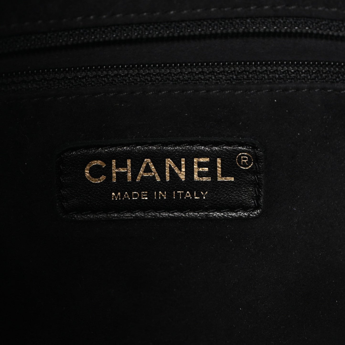 Calfskin Stitched Small Paris Rome Drawstring CC Bag Black
