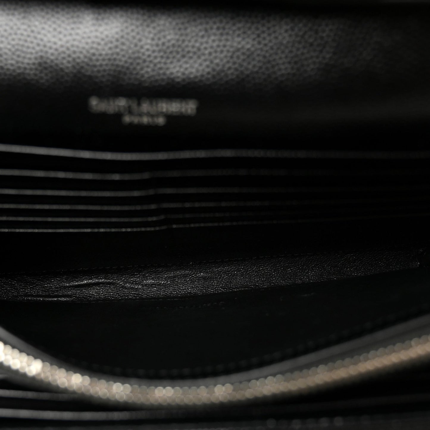 Grain De Poudre Matelasse Chevron Monogram Chain Wallet Black