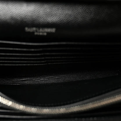 Grain De Poudre Matelasse Chevron Monogram Chain Wallet Black