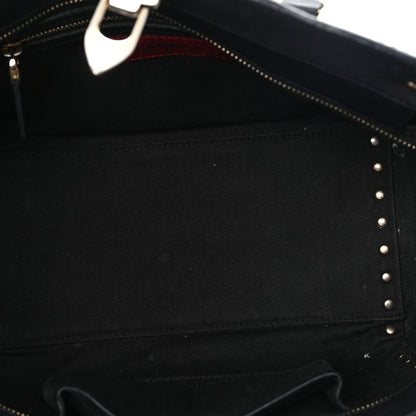 Vitello Small Rockstud Double Handle Tote Black