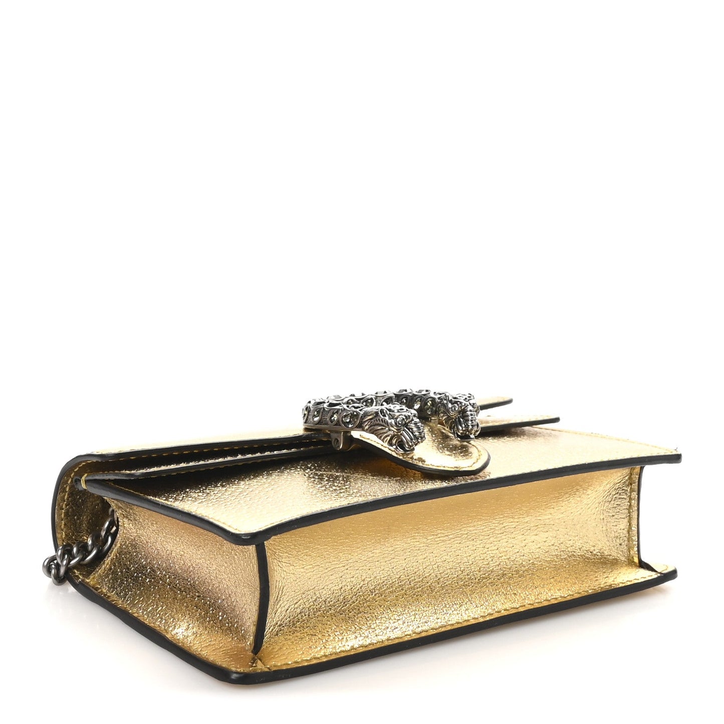 Metallic Calfskin Super Mini Dionysus Shoulder Bag Gold