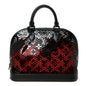 Patent Calfskin Laced Monogram Alma PM Black