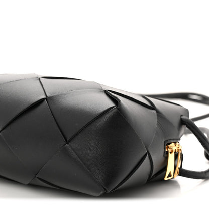Lambskin Maxi Intrecciato Small Cassette Camera Bag Black