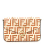 Calfskin FF Diamonds Wallet On Chain Camellia Caramel