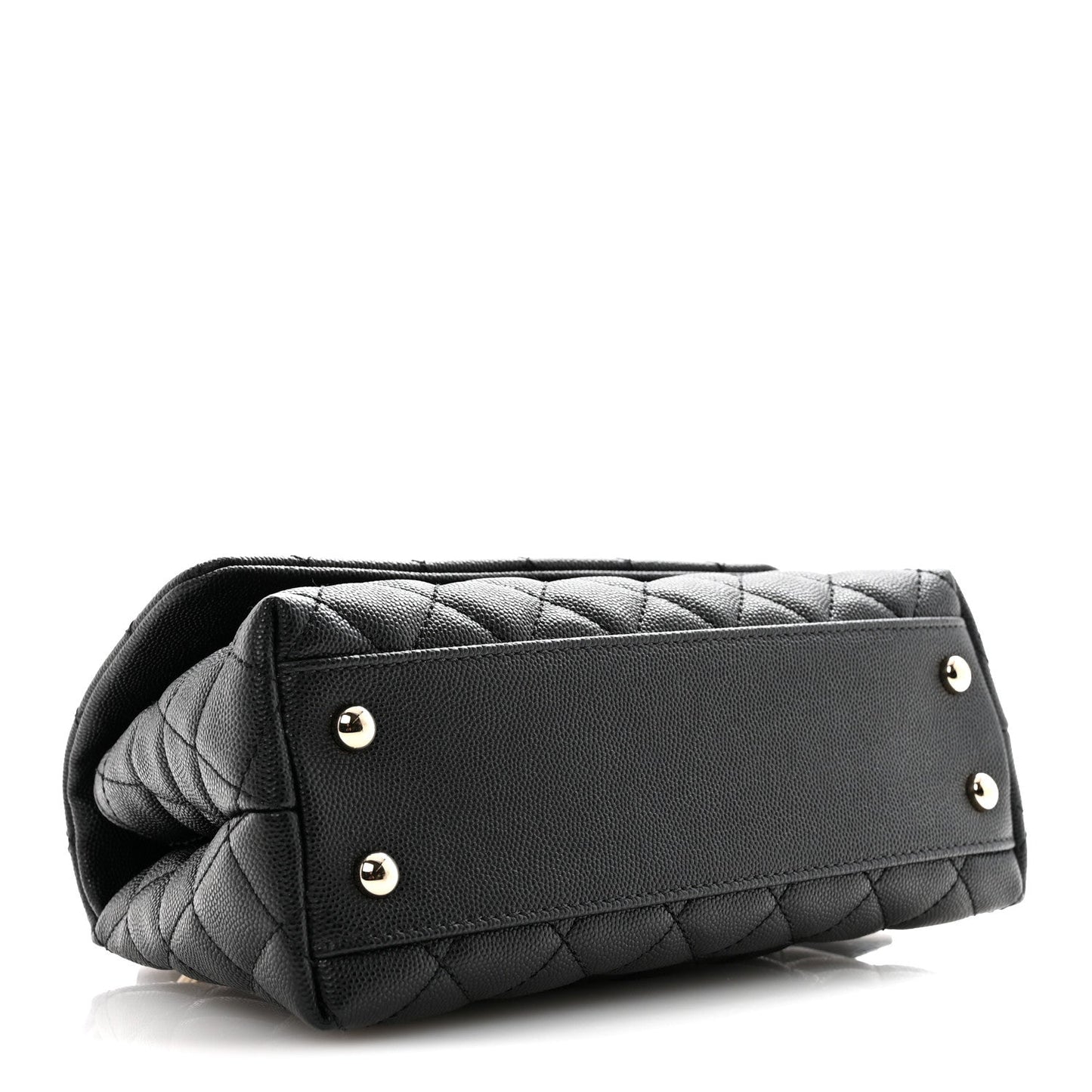 Caviar Quilted Mini Coco Handle Flap Black