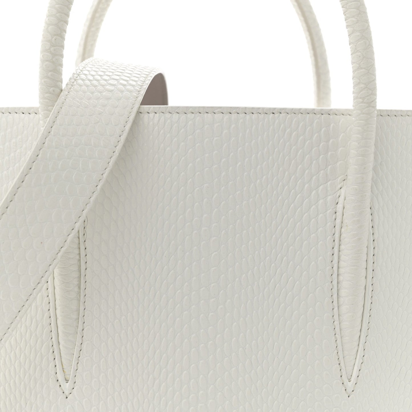 Calfskin Lizard Embossed Medium Paloma White