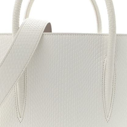 Calfskin Lizard Embossed Medium Paloma White