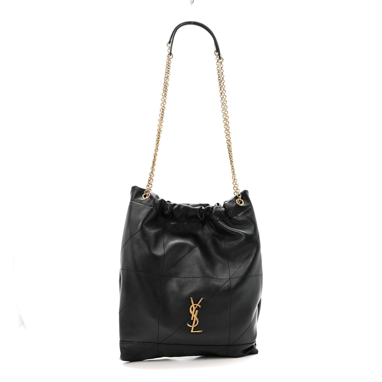 Lambskin Matelasse Monogram Medium Jamie 4.3 Pochon Black