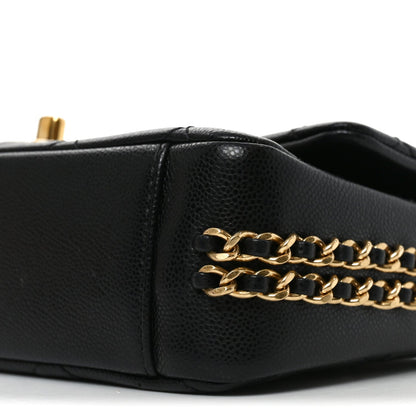 Caviar Quilted Mini CC You Flap Black