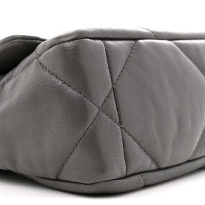 Lambskin Quilted Medium Chanel 19 Flap Dark Grey