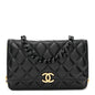 Lambskin Resin Quilted Wallet On Chain WOC Black