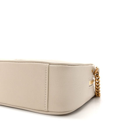 Lambskin Quilted Mini Camera Bag Crema Soft