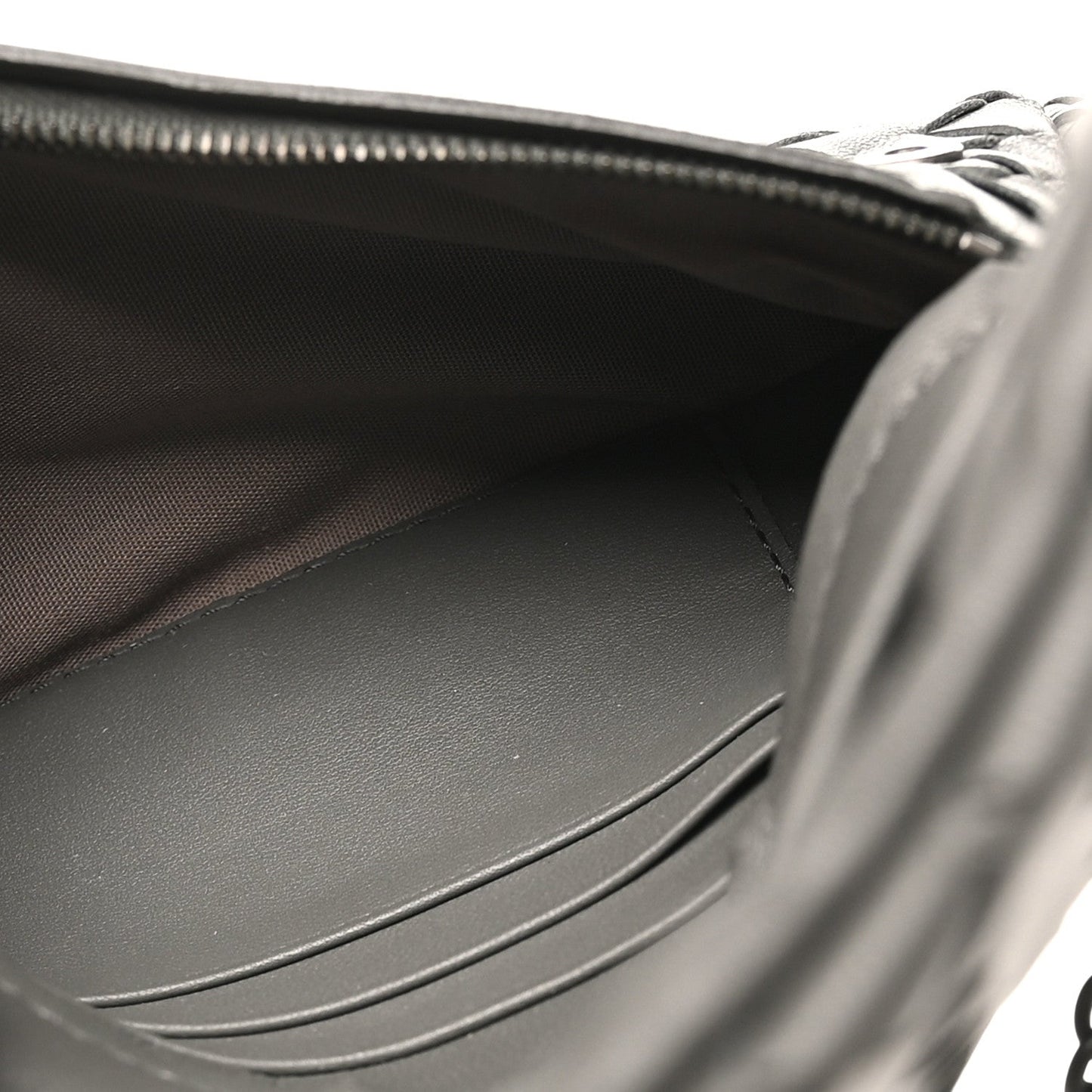 Nappa Intrecciato Small Chain Crossbody Light Grey