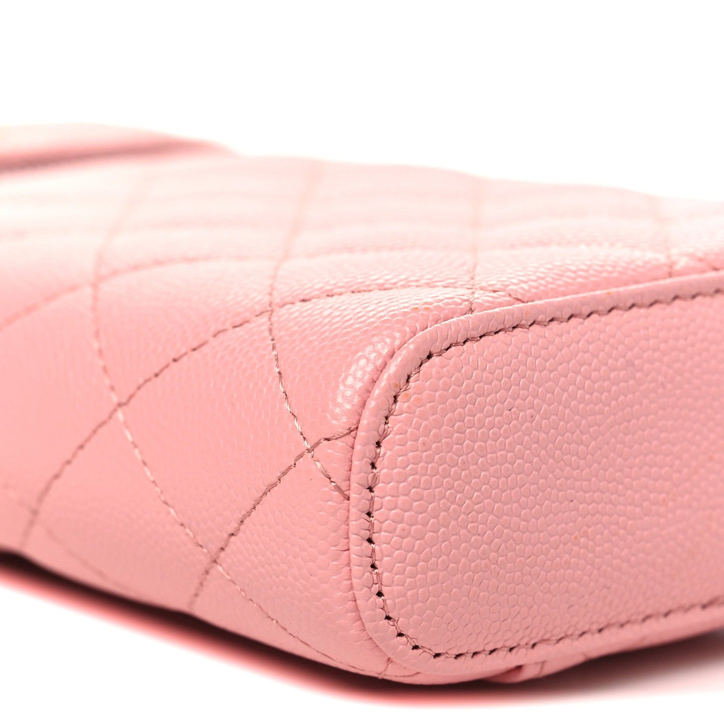Caviar Quilted Phone Holder With Chain Pink