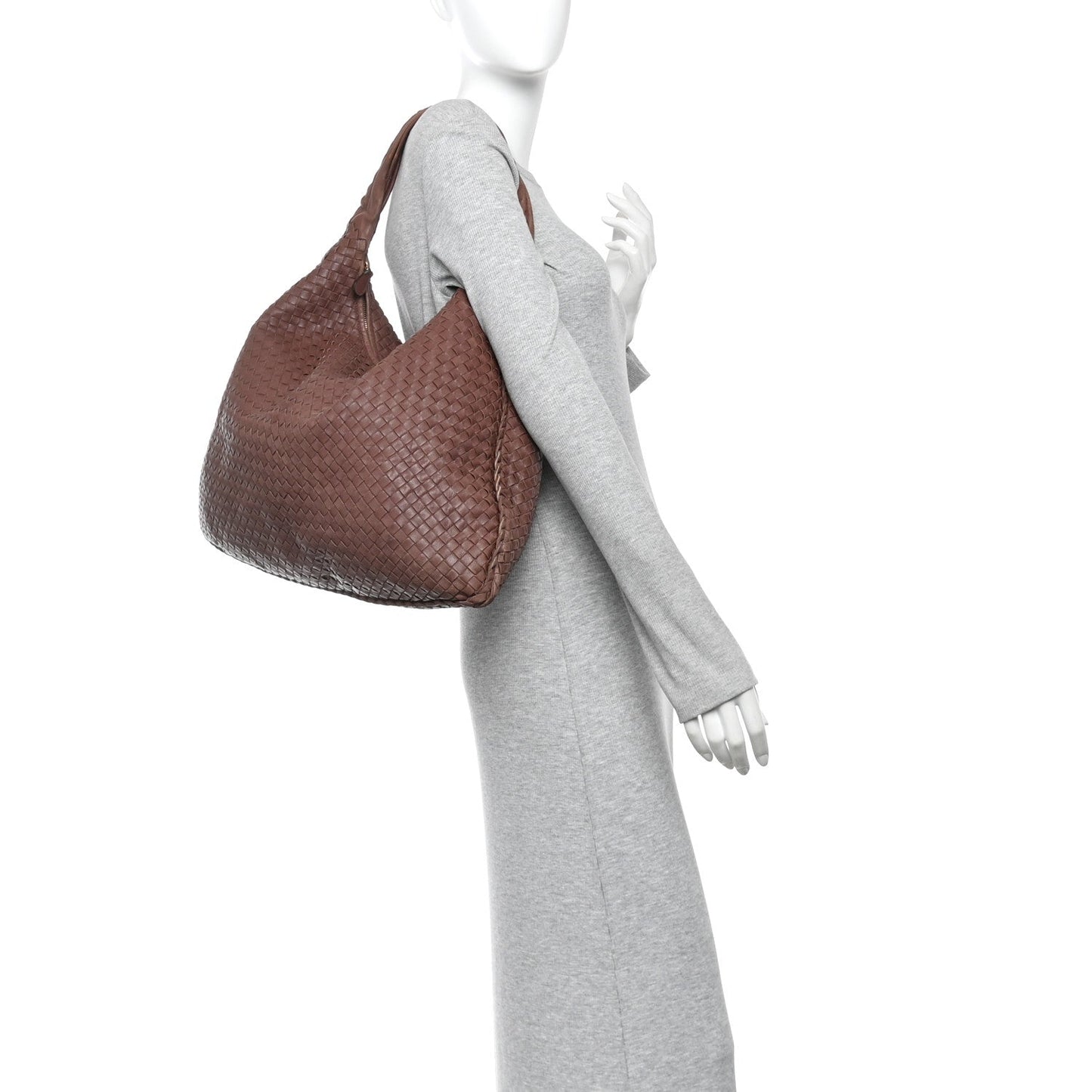 Nappa Intrecciato Maxi Veneta Hobo Truffle