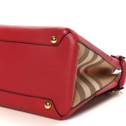 Derby Calfskin House Check Medium Banner Tote Russet Red