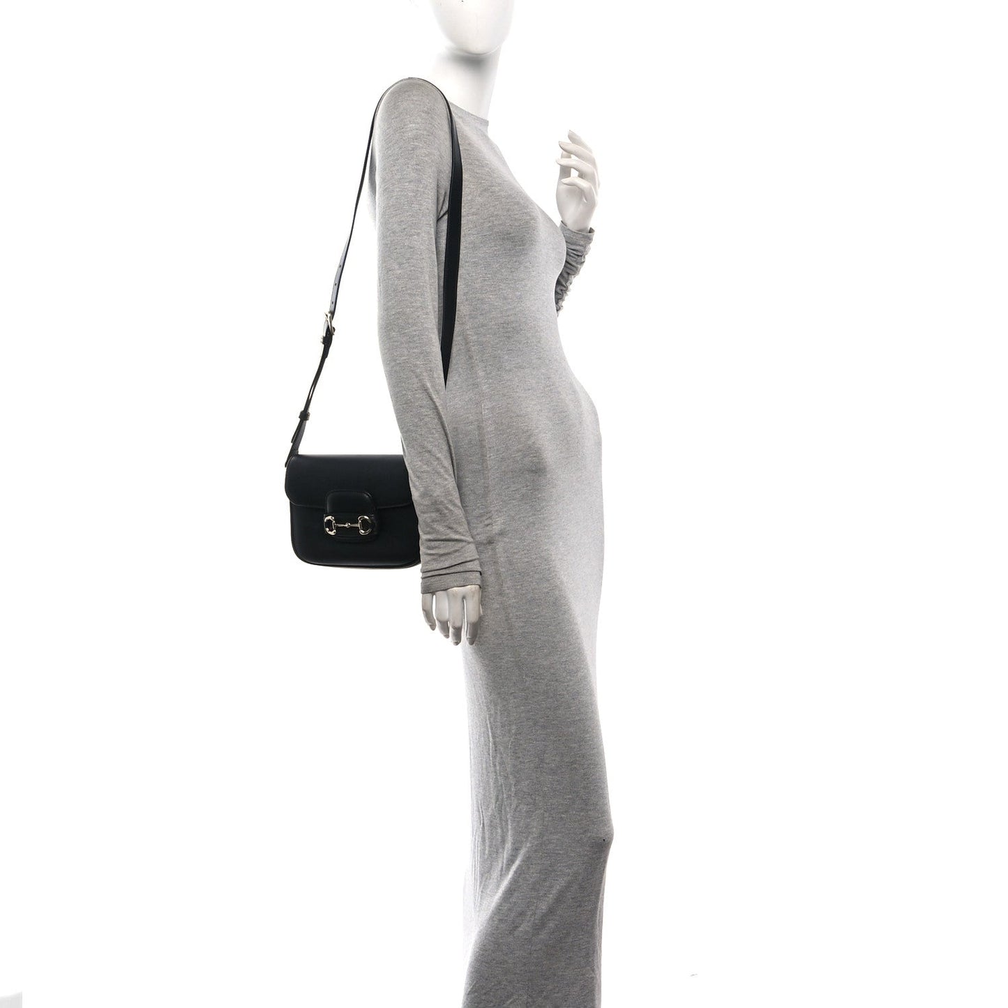 Arabella Calfskin Horsebit 1955 Shoulder Bag Black