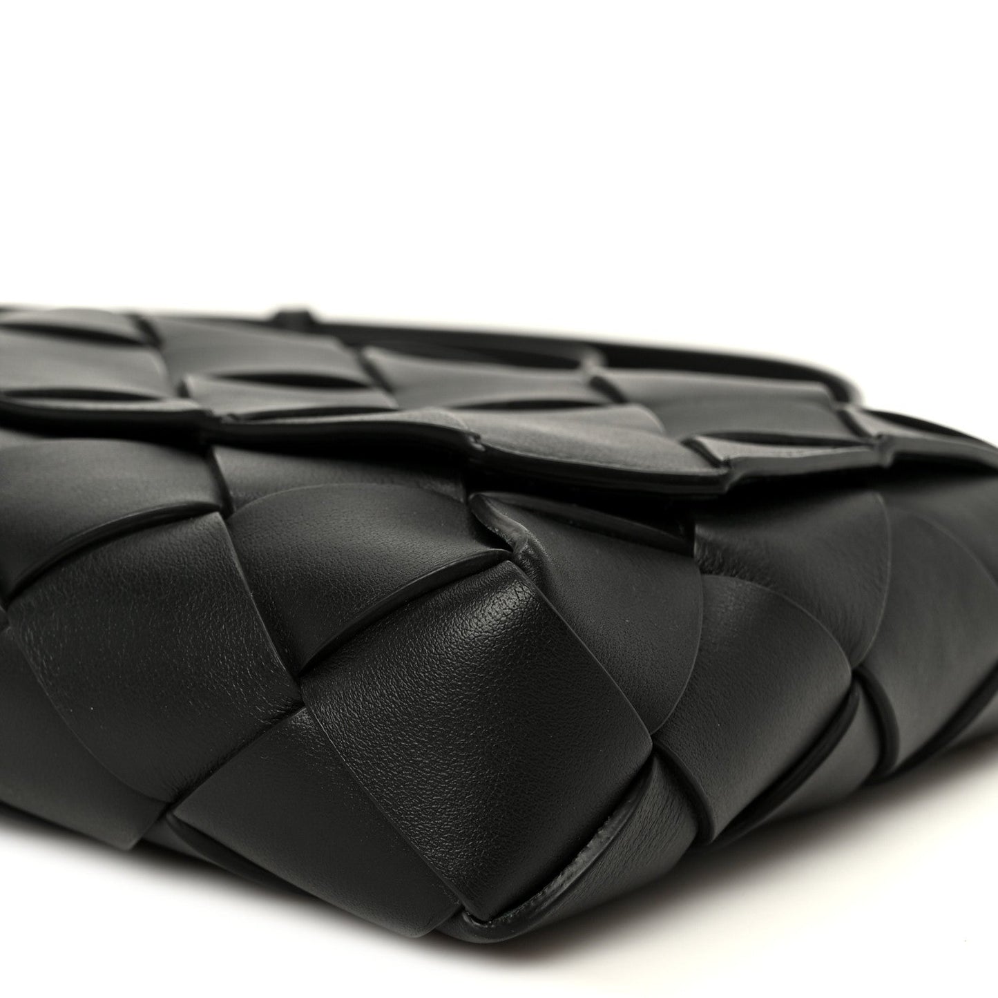 Grained Calfskin Intreccio Small Diago Crossbody Bag Black