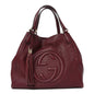 Pebbled Calfskin Medium Soho Shoulder Bag Bordeaux