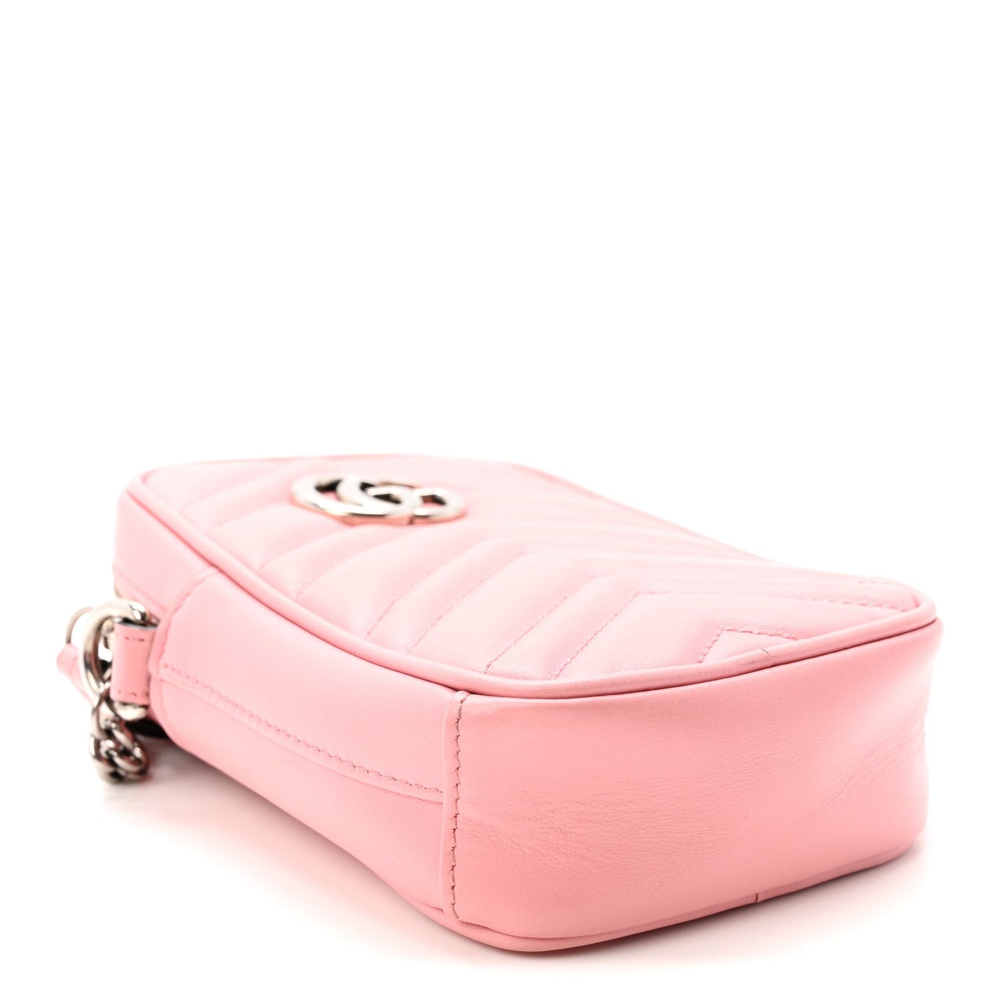 Calfskin Matelasse Mini GG Marmont Crossbody Bag Wild Rose