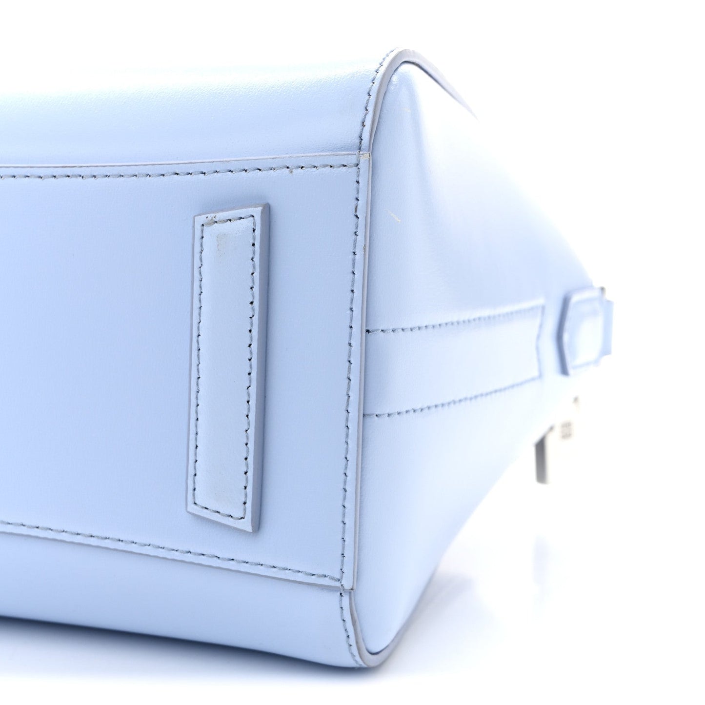 Shiny Lord Calfskin Mini Antigona Baby Blue