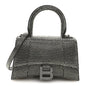 Strass Suede Hourglass Top Handle Bag XS Smoke Grey Crystal