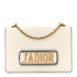 Calfskin J'Adior Chain Flap Bag Off White