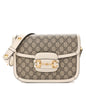 GG Supreme Monogram Horsebit 1955 Shoulder Bag Beige Mystic White