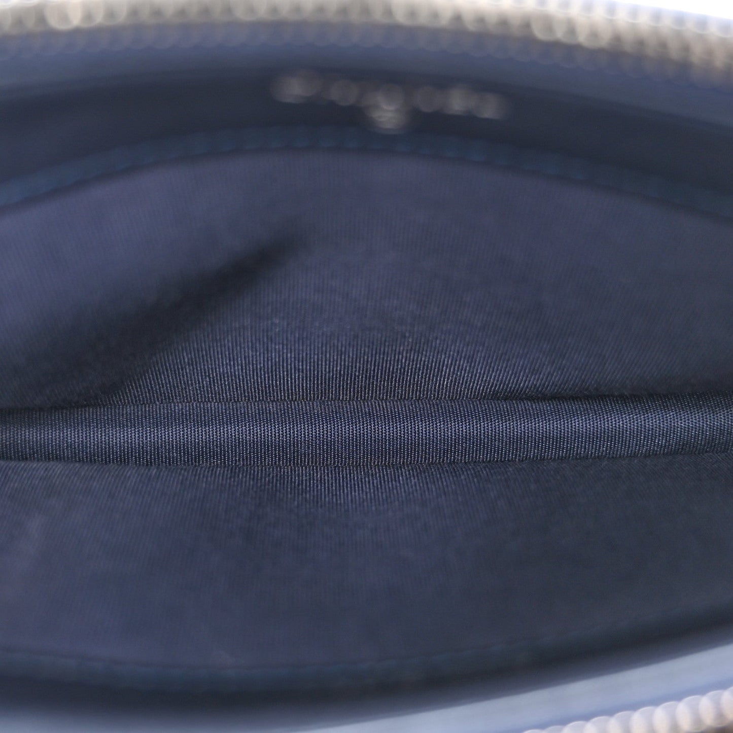 Metallic Caviar Quilted Small Boy Clutch With Chain Navy