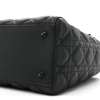 Ultra Matte Calfskin Cannage Medium Lady Dior Black